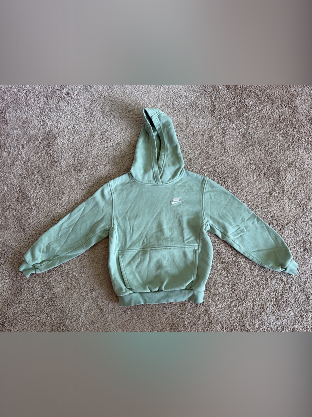 Nike Kids Mint Green Hooded Pullover Sweatshirt